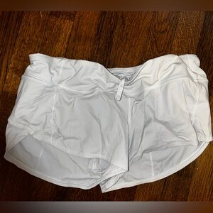 White Lululemon speed up shorts